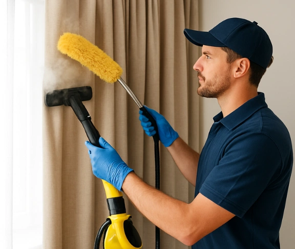 Trusted residential curtain cleaning technician Matty Curtain Cleaning nathan QLD